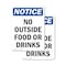 Signmission No Outside Food Or Drinks, 10 in W x Rectangle, Plastic OS-2PACK-NS-P-1014-V-14716 - alternate 1